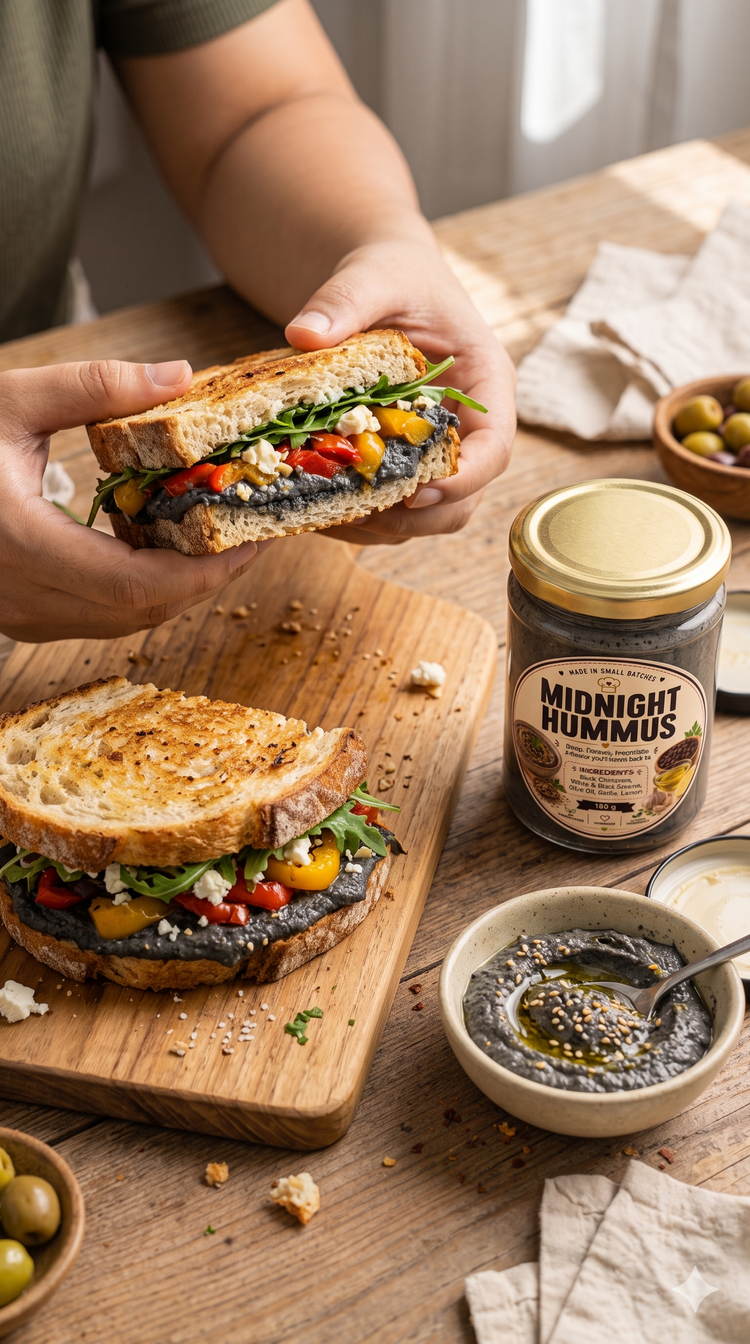Midnight Hummus serving idea
