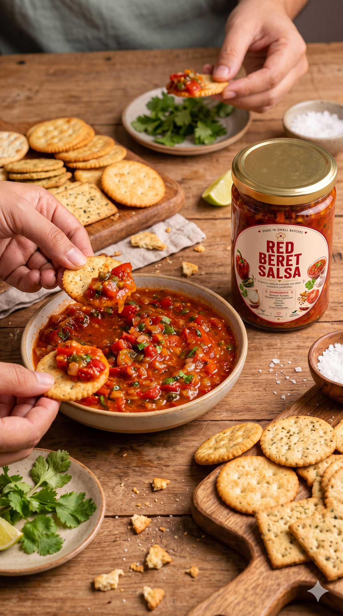 Red Beret Salsa serving idea
